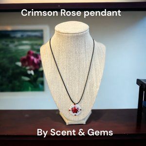 Scent & Gems, Crimson Rose pendant (choker)